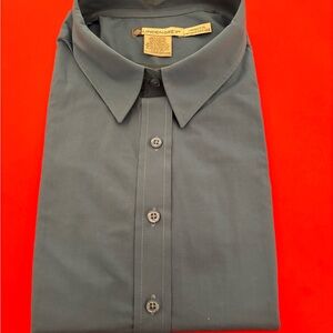 Lindengrey ladies, long sleeve blue collared shirt